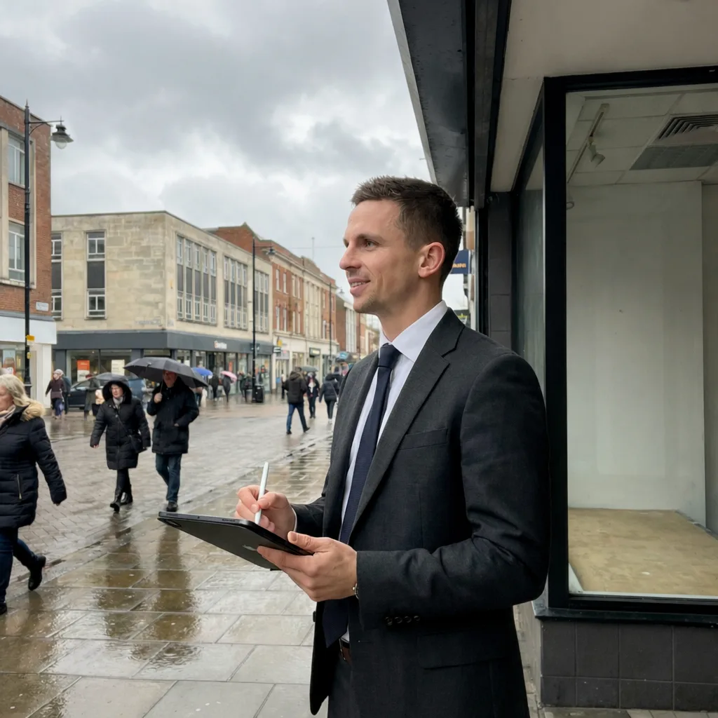 Illustrative image of a Commercial Finder agent scouting commercial premises